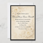 Elegante bloemige sepia uitnodiging (Voorkant)