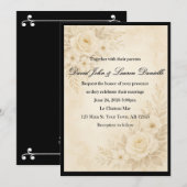 Elegante bloemige sepia uitnodiging (Voorkant / Achterkant)