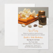 Elegante Bloemige Spa Verjaardagsfeest Uitnodiging (Voorkant / Achterkant)