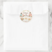 Elegante bloemige sticker voor huwelijksontvangst (Tas)
