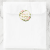 Elegante bloemige sticker voor huwelijksontvangst (Tas)