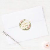 Elegante bloemige sticker voor huwelijksontvangst (Envelop)