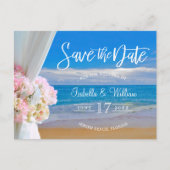 Elegante bloemige strand zomer trouw save the date aankondigingskaart (Voorkant)