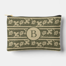 Elegante bloemige strepen Beige en Sage Green Etui