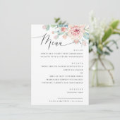 Elegante Bloemige Succulente Trouw. Botanisch Dine Menu (Staand voorkant)