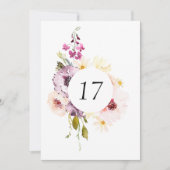 Elegante Bloemige Tafel Nummerkaart Kaart (Voorkant)