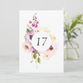 Elegante Bloemige Tafel Nummerkaart Kaart (Staand voorkant)