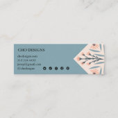 Elegante bloemige Tegels geometrisch roze dank u Mini Visitekaartje (Voorkant)