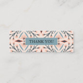 Elegante bloemige Tegels geometrisch roze dank u Mini Visitekaartje (Achterkant)