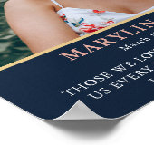 Elegante bloemige 'Ter liefdevolle herinnering' ro Poster (Hoek)