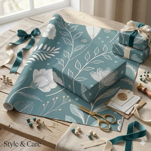 Elegante Bloemige Transparante Abstracte Cadeauver Cadeaupapier