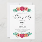 Elegante bloemige trouw afterparty kaart (Voorkant)