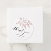 Elegante Bloemige Trouw Dank Je Wel Roze Bedankjes Labels (In situ)