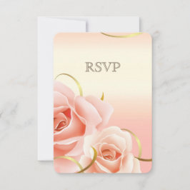 Elegante bloemige trouw- en jubileum RSVP-kaarten RSVP Kaartje