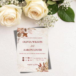 Elegante bloemige trouw romantische uitnodiging te