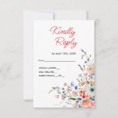 Elegante bloemige trouw-RSVP kaart (Voorkant)