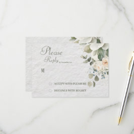 Elegante bloemige trouw-RSVP kaart
