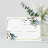 Elegante bloemige trouw-RSVP kaart (Staand voorkant)