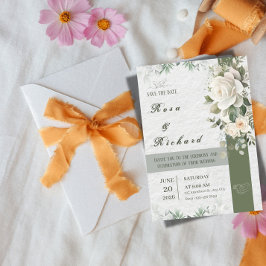Elegante bloemige trouw 'Save the Date' Kaart