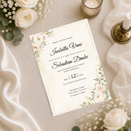 Elegante Bloemige Trouw Suite Kaart