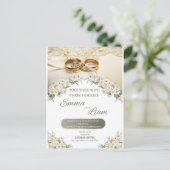 Elegante Bloemige Trouw Uitnodiging – Emma & Liam (Staand voorkant)