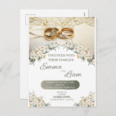 Elegante Bloemige Trouw Uitnodiging – Emma & Liam (Voorkant / Achterkant)