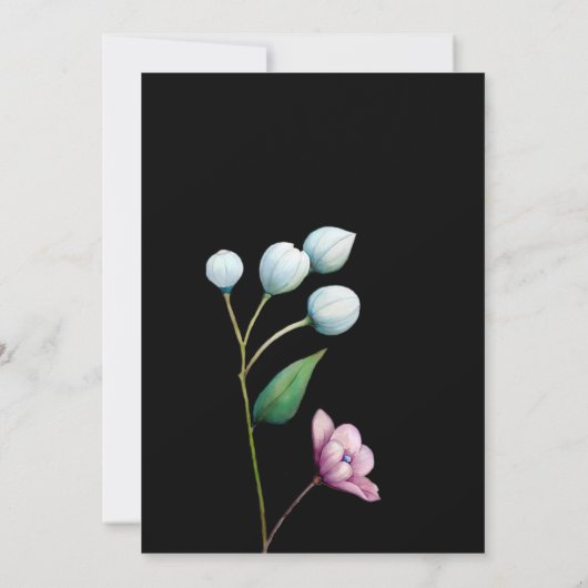 Elegante Bloemige Trouwdag Zachte Botanische Roman Kaart (Achterkant)