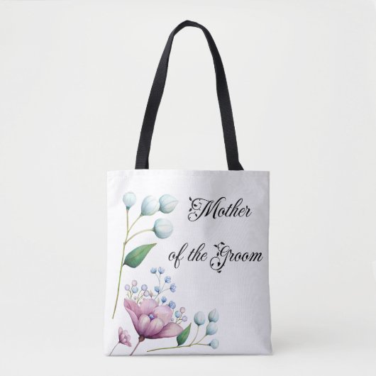 Elegante Bloemige Trouwdag Zachte Botanische Roman Tote Bag (Voorkant)