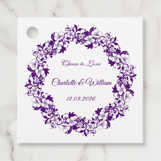 Elegante bloemige trouwdesign bedankjes labels (Voorkant)