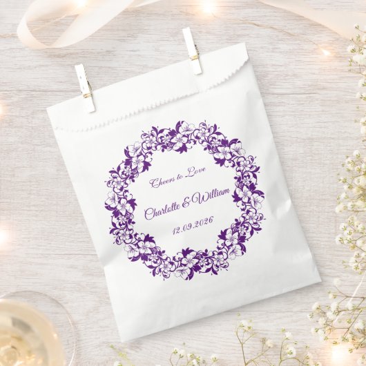 Elegante bloemige trouwdesign bedankzakje (Geknipt)