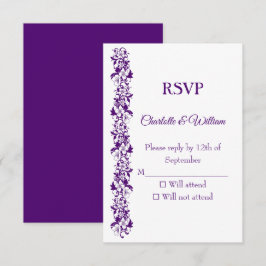 Elegante bloemige trouwdesign RSVP kaartje
