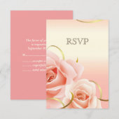 Elegante bloemige trouwjubileum RSVP-kaarten RSVP Kaartje (Voorkant / Achterkant)