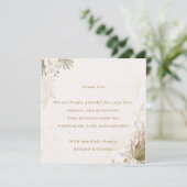 Elegante bloemige trouwkaart met bedankje bedankkaart (Staand voorkant)