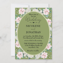 Elegante Bloemige Trouwkaart met Omarming