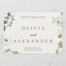Elegante bloemige trouwkaart 'Save the Date' | Wat