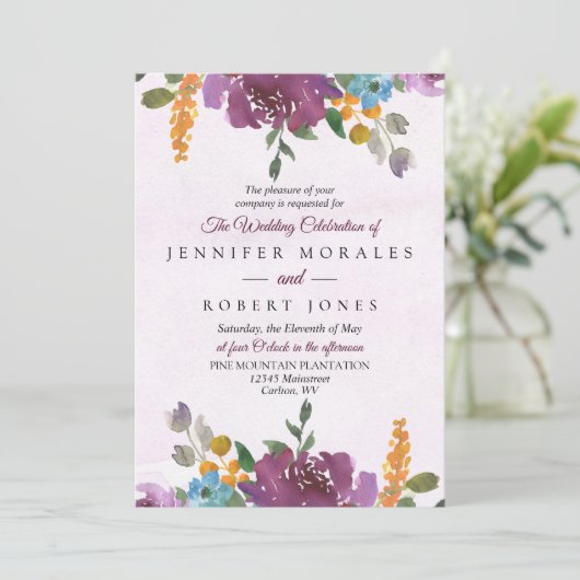 Elegante Bloemige Trouwkaarten Pioenrozen Kaart (Staand voorkant)