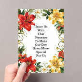 Elegante bloemige trouwlijst acryl uitnodigingen (Insitu (Draagbaar))