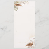 Elegante Bloemige Trouwmenu Kaart (Achterkant)