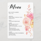 Elegante bloemige trouwmenu Parels Kant Menu (Voorkant)
