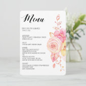 Elegante bloemige trouwmenu Parels Kant Menu (Staand voorkant)