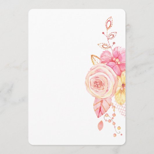 Elegante bloemige trouwmenu Parels Kant Menu (Achterkant)