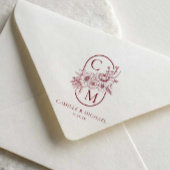 Elegante bloemige trouwmonogram zelfinkende stempe rubberstempel