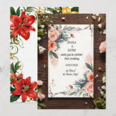 🌿 Elegante Bloemige Trouwontwerp 🌿 Kaart (Voorkant / Achterkant)
