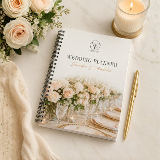 Elegante bloemige trouwplanner spiraalnotitieboek notitieboek