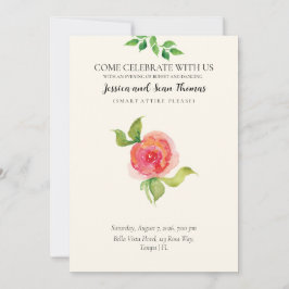 Elegante Bloemige Trouwreceptie Kaart