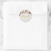 Elegante bloemige trouwronde sticker (Tas)
