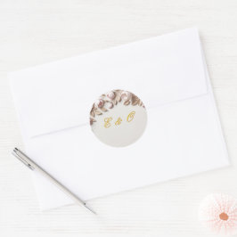 Elegante bloemige trouwronde sticker