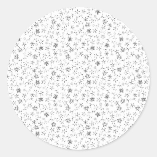 Elegante bloemige trouwsticker ronde sticker (Voorkant)