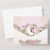 Elegante bloemige trouwuitnodiging all in one uitnodiging (Achterkant)