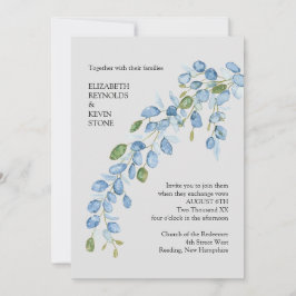 Elegante bloemige trouwuitnodiging kaart